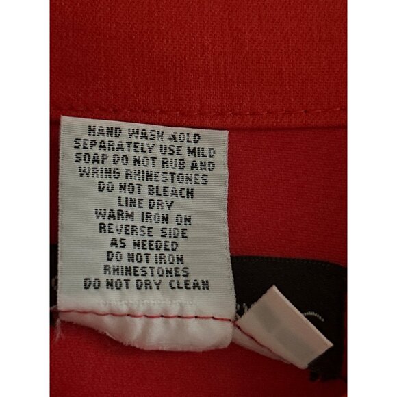 Prosper & Devine Women's Red Studded 3/4 Sleeves Button-Up Jacket Size L - Picture 5 of 9